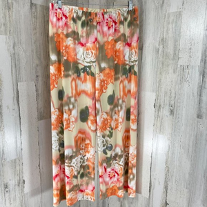 Peck & Peck Women's Orange Floral Boho Elastic Waist Stretch Lounge Pants‎ XL